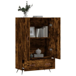 Berkfield Highboard Smoked Oak 69.5X31X115 Cm Engineered Wood - thumbnail 3
