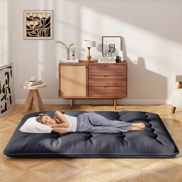 Costway Foldable Tatami Mat Floor Futon Mattress Roll Up Sleeping Pad W/ Washable Cover, Small Double/double/king Size - thumbnail 3