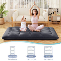 Costway Foldable Tatami Mat Floor Futon Mattress Roll Up Sleeping Pad W/ Washable Cover, Small Double/double/king Size - thumbnail 4