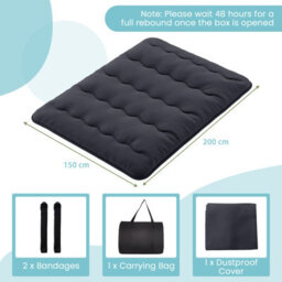 Costway Foldable Tatami Mat Floor Futon Mattress Roll Up Sleeping Pad W/ Washable Cover, Small Double/double/king Size - thumbnail 2