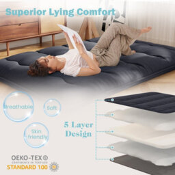 Costway Foldable Tatami Mat Floor Futon Mattress Roll Up Sleeping Pad W/ Washable Cover, Small Double/double/king Size - thumbnail 5