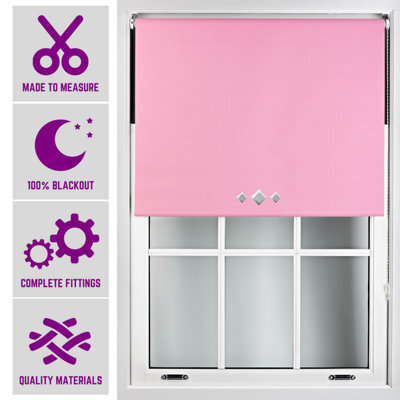 Furnished Triple Diamond Blackout Blind Free Cut Service - Pink (W)240Cm X (L)165Cm - image 1