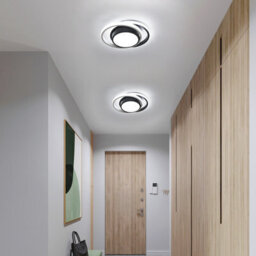 Pheashine Sleek Led Ceiling Light Dual-Ring 32W Dimmable With Remote Black And White - thumbnail 4