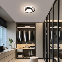 Pheashine Sleek Led Ceiling Light Dual-Ring 32W Dimmable With Remote Black And White - thumbnail 6