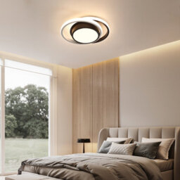 Pheashine Sleek Led Ceiling Light Dual-Ring 32W Dimmable With Remote Black And White - thumbnail 5