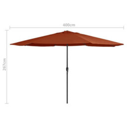 Berkfield Outdoor Parasol With Metal Pole 400 Cm Terracotta - thumbnail 7