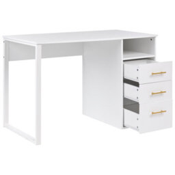 Wyld And Coco Lumina Home Desk White 120 X 60 Cm With Three Drawers Minimalist - thumbnail 5