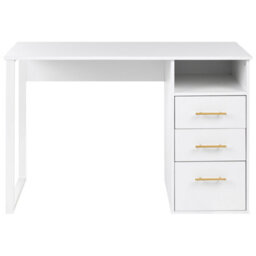 Wyld And Coco Lumina Home Desk White 120 X 60 Cm With Three Drawers Minimalist - thumbnail 1