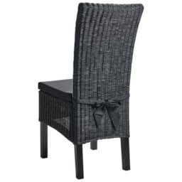 Beliani Set Of 2 Dining Chairs Andes Rattan Black - thumbnail 7