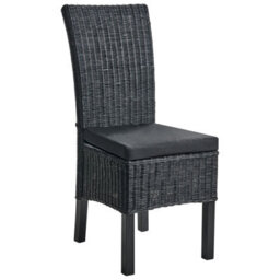 Beliani Set Of 2 Dining Chairs Andes Rattan Black - thumbnail 4