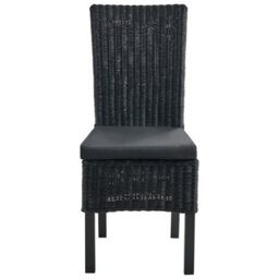 Beliani Set Of 2 Dining Chairs Andes Rattan Black - thumbnail 6
