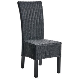 Beliani Set Of 2 Dining Chairs Andes Rattan Black - thumbnail 5