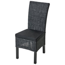 Beliani Set Of 2 Dining Chairs Andes Rattan Black - thumbnail 8