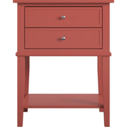 Dorel Home Franklin Accent Table With 2 Drawers Terracotta
