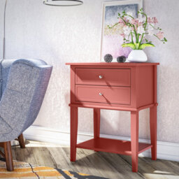 Dorel Home Franklin Accent Table With 2 Drawers Terracotta - thumbnail 4