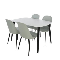 Core Products Aspen White 120Cm Rectangular Dining Table With 4 Grey Plastic Duo Design Chairs - thumbnail 2