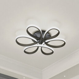 Darphe 65W Remote Control Dimmable Led Semi-Flush Ceiling Light, Petal Shaped Living Room Ceiling Light - thumbnail 3
