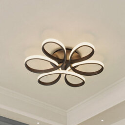 Darphe 65W Remote Control Dimmable Led Semi-Flush Ceiling Light, Petal Shaped Living Room Ceiling Light - thumbnail 2