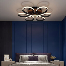 Darphe 65W Remote Control Dimmable Led Semi-Flush Ceiling Light, Petal Shaped Living Room Ceiling Light - thumbnail 4