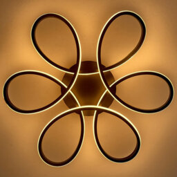 Darphe 65W Remote Control Dimmable Led Semi-Flush Ceiling Light, Petal Shaped Living Room Ceiling Light - thumbnail 6