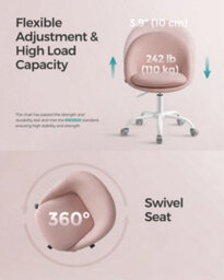 LEDREM Office Chair, Swivel Chair, Desk Chair, Cotton-Linen Fabric, Foam Padding, Adjustable Height, For Home Office, Study, Bedroom - thumbnail 6