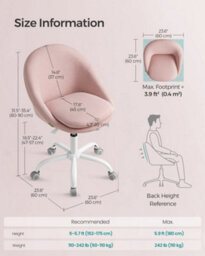 LEDREM Office Chair, Swivel Chair, Desk Chair, Cotton-Linen Fabric, Foam Padding, Adjustable Height, For Home Office, Study, Bedroom - thumbnail 7