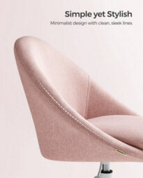 LEDREM Office Chair, Swivel Chair, Desk Chair, Cotton-Linen Fabric, Foam Padding, Adjustable Height, For Home Office, Study, Bedroom - thumbnail 4