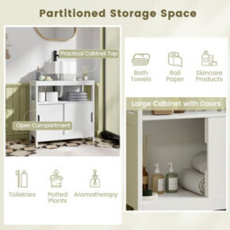 Gainoom Bathroom Under Sink Vanity Cabinet With 2 Sliding Door - thumbnail 5