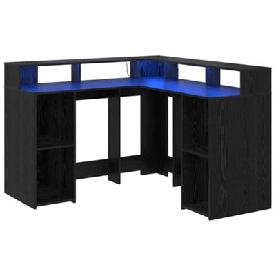 Berkfield Modern Desk Black Oak 130X130X91 Cm Engineered Wood - image 1