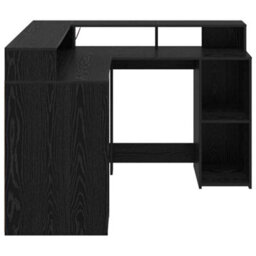 Berkfield Modern Desk Black Oak 130X130X91 Cm Engineered Wood - thumbnail 7