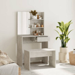 Walplus Dressing Table Set Concrete Grey 74.5X40X141 Cm