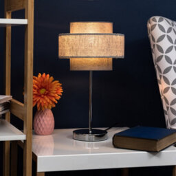 Valuelights Weaver Pair Of Touch Table Lamps With Herringbone Grey Shade And Bulbs - thumbnail 3