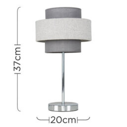 Valuelights Weaver Pair Of Touch Table Lamps With Herringbone Grey Shade And Bulbs - thumbnail 7