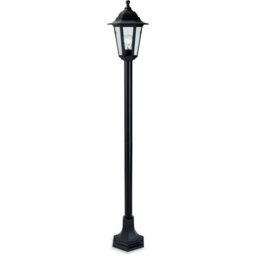 Luminosa Lighting Luminosa Malmo 1 Light Post Lantern Black Resin Ip44, E27