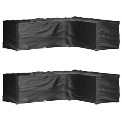 Vidaxl L-Shaped Garden Furniture Covers 2 Pcs 18 Eyelets 285X220X80 Cm Garden Furniture Covers - image 1