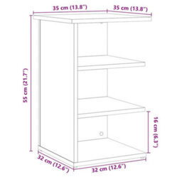 Berkfield Sideboard Old Wood 35X35X55 Cm Engineered Wood - thumbnail 9