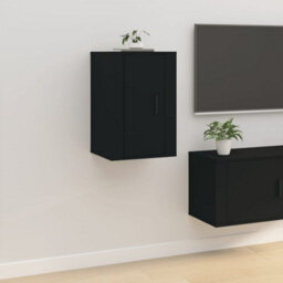 Berkfield Wall Mounted Tv Cabinets 2 Pcs Black 40X34.5X60 Cm - thumbnail 4