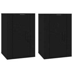 Berkfield Wall Mounted Tv Cabinets 2 Pcs Black 40X34.5X60 Cm - thumbnail 2