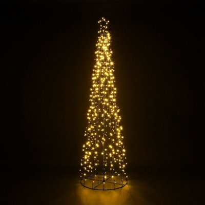 5Ft  Christmas Xmas Led Star Cone Tree Lights Decoration Indoor & Outdoor - Warm White - image 1