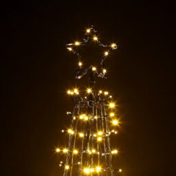 5Ft  Christmas Xmas Led Star Cone Tree Lights Decoration Indoor & Outdoor - Warm White - thumbnail 2