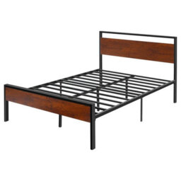 Vevor Sturdy Metal Bed Frame With Wooden Headboard 14 Inch Height Large Under-Bed Storage Easy Assembly - thumbnail 9
