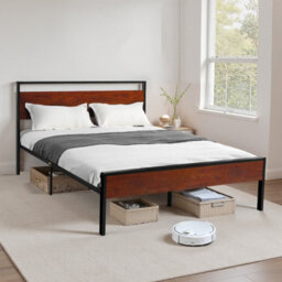 Vevor Sturdy Metal Bed Frame With Wooden Headboard 14 Inch Height Large Under-Bed Storage Easy Assembly - thumbnail 2