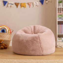 Icon Cuddle Cushion And Kids Kingston Rabbit Faux Fur Classic Bean Bag, Rose Dust - thumbnail 4