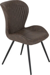 Seconique Marlow Black Marble Effect Dining Set 4 Brown Faux Leather Chairs - thumbnail 4