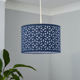 First Choice Lighting Set Of 2 Navy Blue Laser Cut 30Cm Pendant Lightshades - thumbnail 9