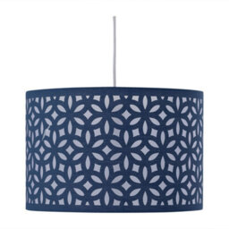 First Choice Lighting Set Of 2 Navy Blue Laser Cut 30Cm Pendant Lightshades - thumbnail 3