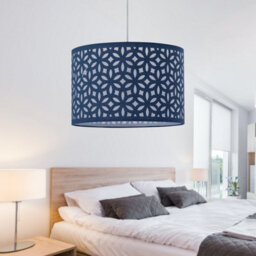 First Choice Lighting Set Of 2 Navy Blue Laser Cut 30Cm Pendant Lightshades - thumbnail 7
