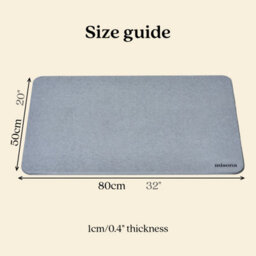 Misona Large Stone Bath Mat 50 X 80Cm - Quick Dry Diatomite Bathroom Mat (Grey) - thumbnail 6