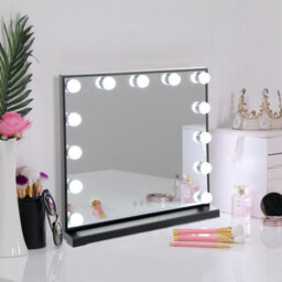 Living And Home Black Hollywood Makeup Vanity Mirror With 13 Led Bulbs Dimmable 52Cm (W) X 10Cm (D) X 42Cm (H) - thumbnail 3