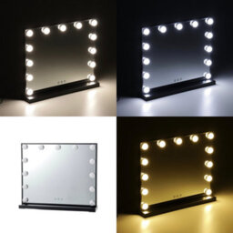 Living And Home Black Hollywood Makeup Vanity Mirror With 13 Led Bulbs Dimmable 52Cm (W) X 10Cm (D) X 42Cm (H) - thumbnail 5